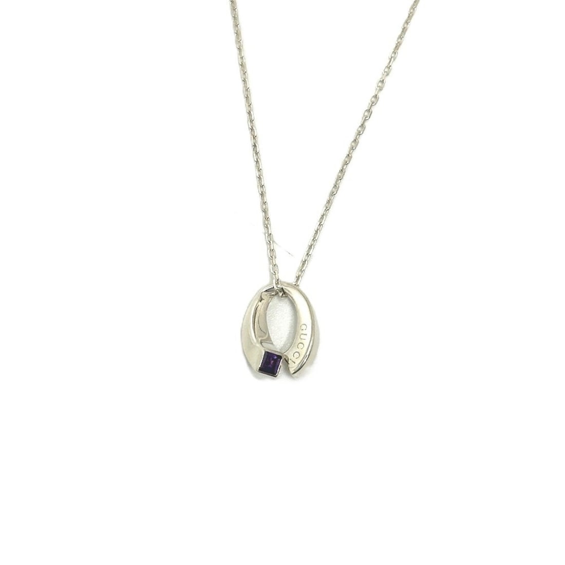 GUCCI 1P Amethyst Chain Necklace SV925 Women's Silver: --- Catalog ---Category: SizePendant Size: 15mm x 12mm / 0.59'' x 0.47''Neck Circumference: 21 cm / 8.26''Category: DesignColor: SilverGender: WomenMaterial: Silver 925Necklace Type: NecklaceCategory: