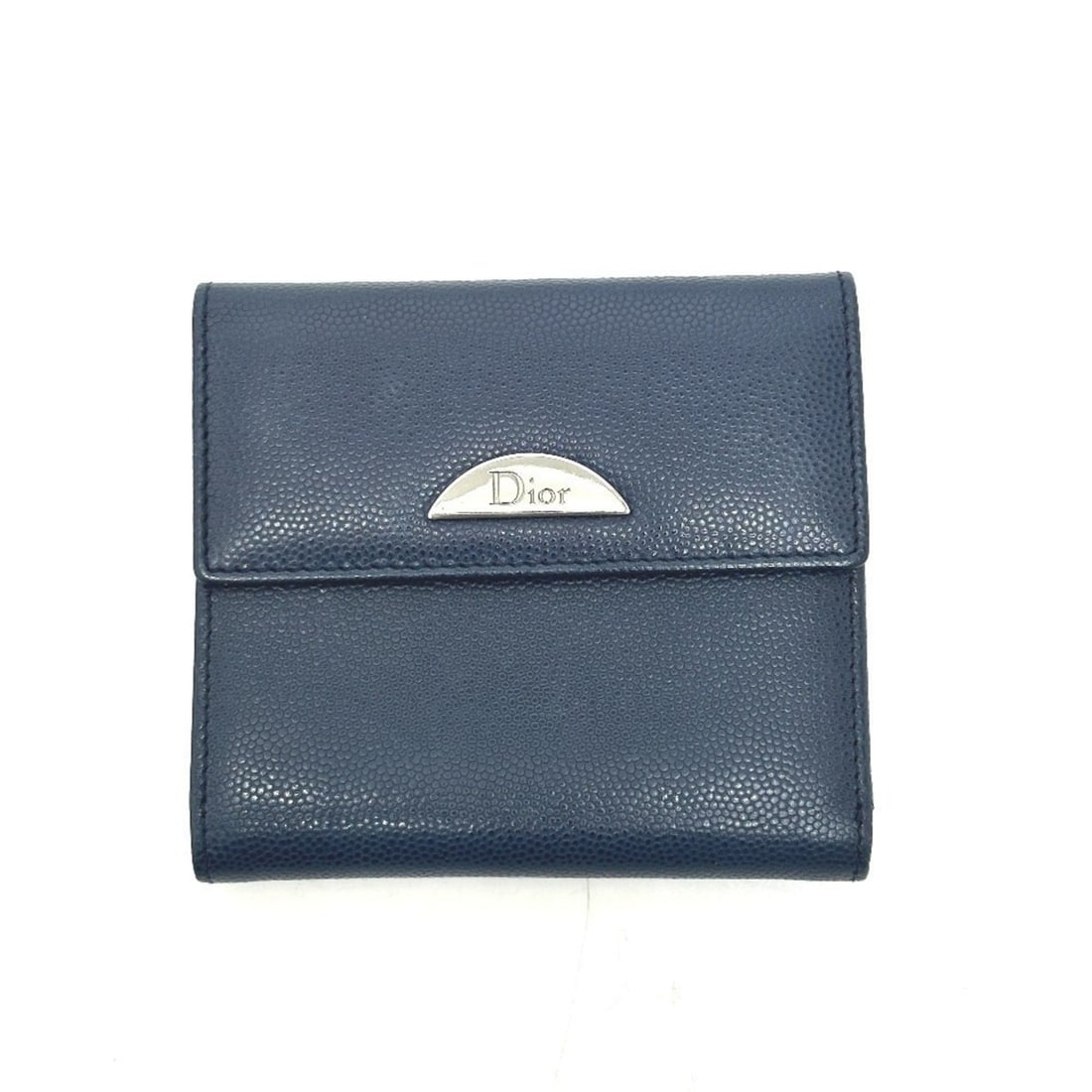 Christian Dior Dior logo bi-fold wallet, leather, women's, navy: --- Catalog ---Category: SizeSize (HxWxD): 9.5cm x 11cm x 2.5cm / 3.74'' x 4.33'' x 0.98''Category: DesignType: Wallet (bi-fold)Color: NavyGender: WomenMaterial: Leather Category: GeneralBrand: Christ