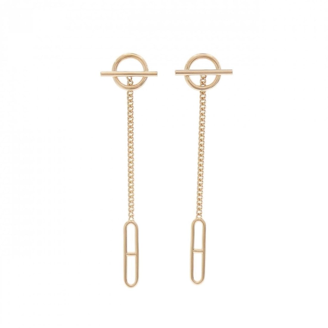Hermes Echappet Earrings: --- Catalog ---Category: SizeSize (HxWxD): 65.10mm x 14.90mm / 2.56'' x 0.59''Category: DesignType: Stud earringsGender: WomenMaterial: Pink gold (18K)Category: GeneralBrand: Hermes--- Item List ---Se