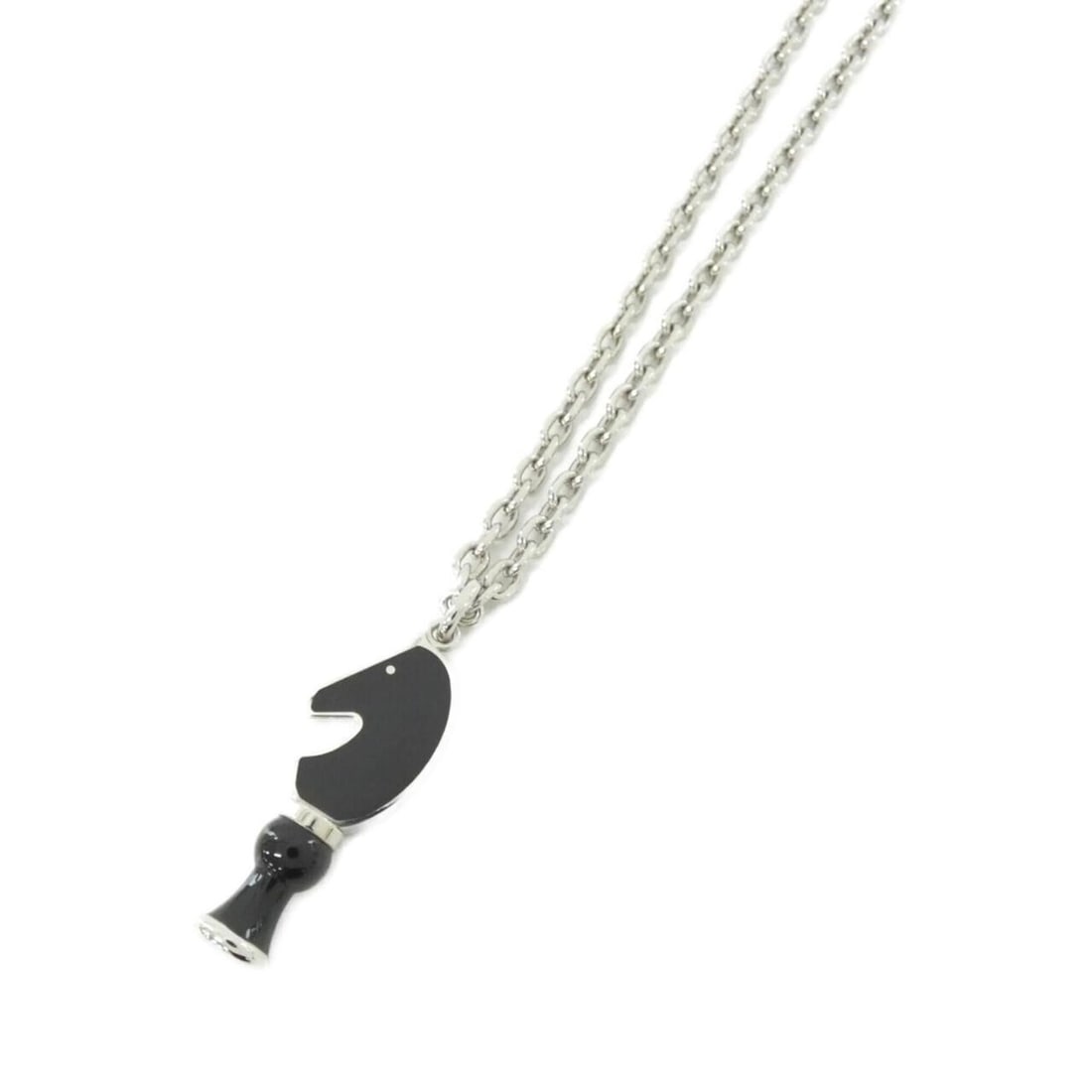 Hermes Cavalier 077303FP Necklace: --- Catalog ---Category: SizePendant Size: 42mm x 15mm / 1.65'' x 0.59''Neck Circumference: 52 cm - 56 cm / 20.47'' - 22.04''Category: DesignColor: BlackGender: WomenNecklace Type: NecklaceCategory: