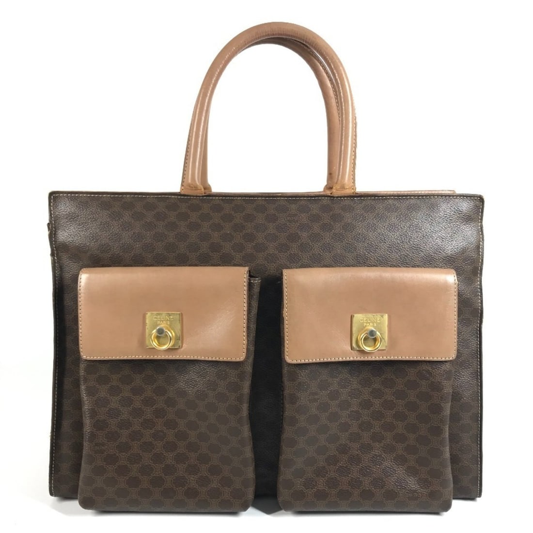 CELINE Vintage Macadam Logo Bag, Tote Business Handbag, Leather, Women's, Brown: --- Catalog ---Category: SizeSize (HxWxD): 27.5cm x 39cm x 14cm / 10.82'' x 15.35'' x 5.51''Category: DesignType: Handbag, Tote bagColor: BrownGender: WomenMaterial: Leather Category: GeneralBrand: