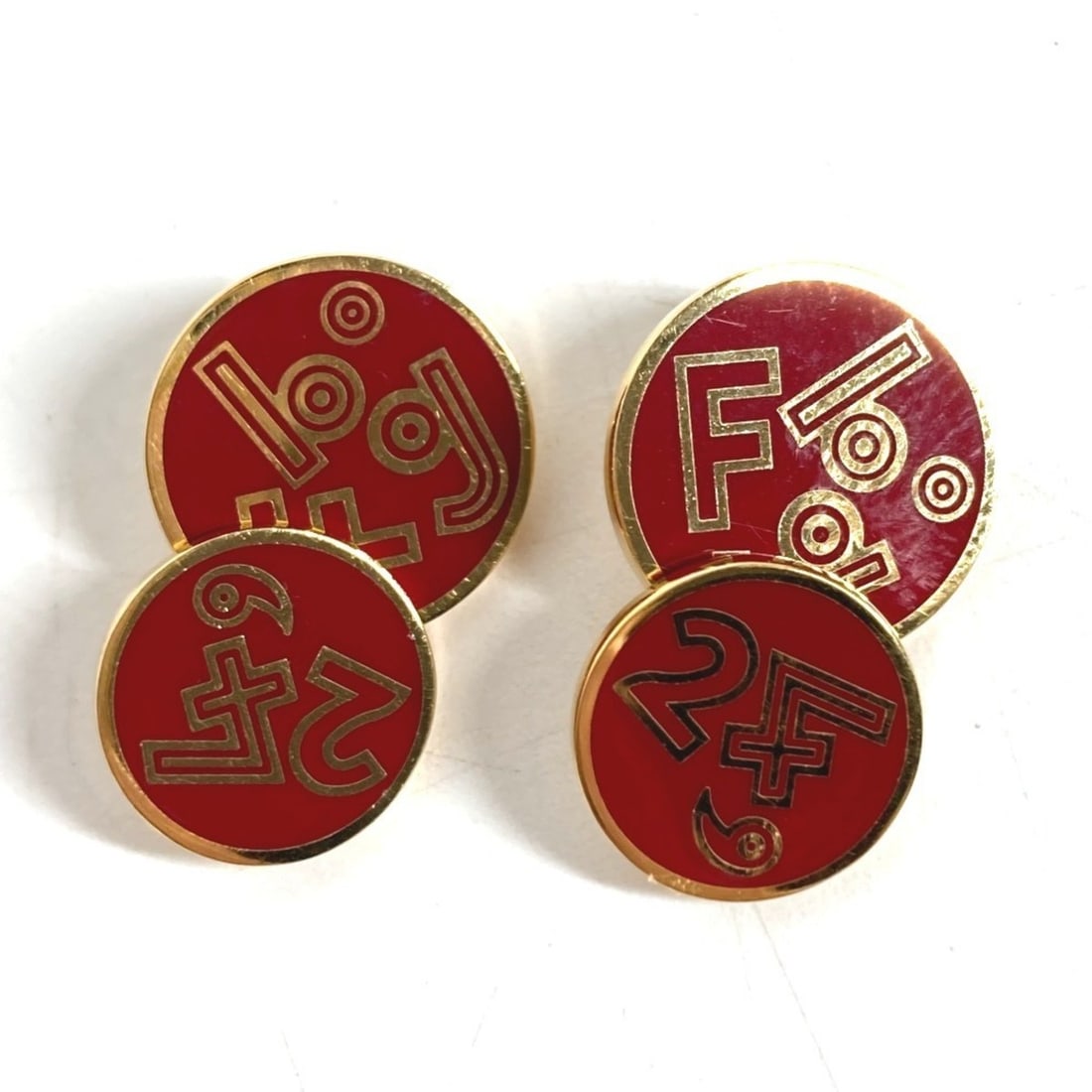 HERMES Logo 24H Accessory Jewelry Cufflinks Metal Men's Women's Red: --- Catalog ---Category: DesignType: CufflinksColor: Red colorGender: Men,WomenMaterial: MetalCategory: GeneralBrand: Hermes--- Item List ---Section: ConditionRanking: Rank A Used - A few traces of us