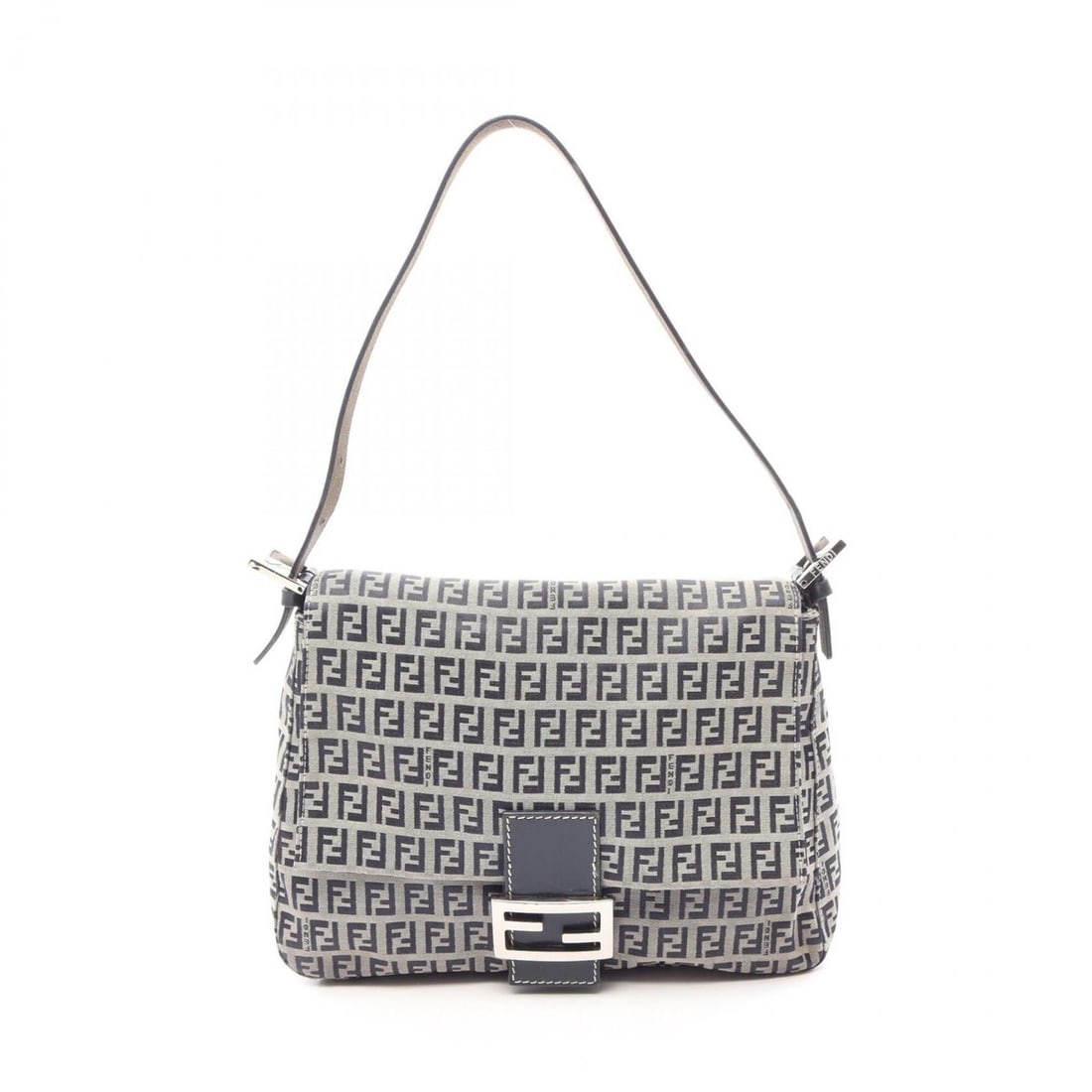 Fendi Mamma Bucket Shoulder Bag/Handbag, Canvas and Leather, Women's, Gray/Navy, 26325: --- Catalog ---Category: SizeSize (HxWxD): 21cm x 29cm x 12cm / 8.26'' x 11.41'' x 4.72''Category: DesignType: Handbag, Shoulder bagColor: Gray, NavyGender: WomenMaterial: Canvas , Leather Category: