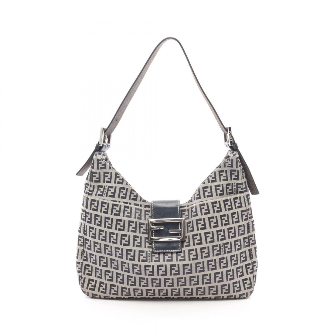 Fendi Zucchino Shoulder Bag/Handbag, Canvas and Leather, Women's, Navy/Gray: --- Catalog ---Category: SizeSize (HxWxD): 17cm x 28cm x 4cm / 6.69'' x 11.02'' x 1.57''Category: DesignType: Handbag, Shoulder bagColor: Gray, NavyGender: WomenMaterial: Canvas , Leather Category: Ge