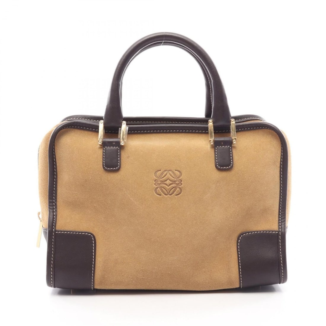 Loewe Amazona 28 Handbag, Suede Leather, Women's, Brown: --- Catalog ---Category: SizeSize (HxWxD): 19cm x 27cm x 12cm / 7.48'' x 10.62'' x 4.72''Category: DesignType: HandbagColor: BrownGender: WomenMaterial: Suede , Leather Category: GeneralBrand: Loewe--