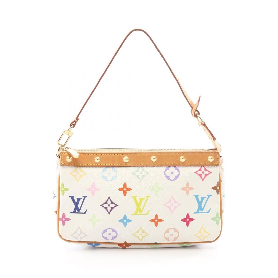 Louis Vuitton Pochette Accessoires Handbag, Coated Canvas and Leather, Monogram Multicolor, Women's,: --- Catalog ---Category: SizeSize (HxWxD): 13cm x 21cm x 4cm / 5.11'' x 8.26'' x 1.57''Category: DesignType: HandbagColor: Blanc, WhiteGender: WomenMaterial: Coated canvas , Leather Category: GeneralM