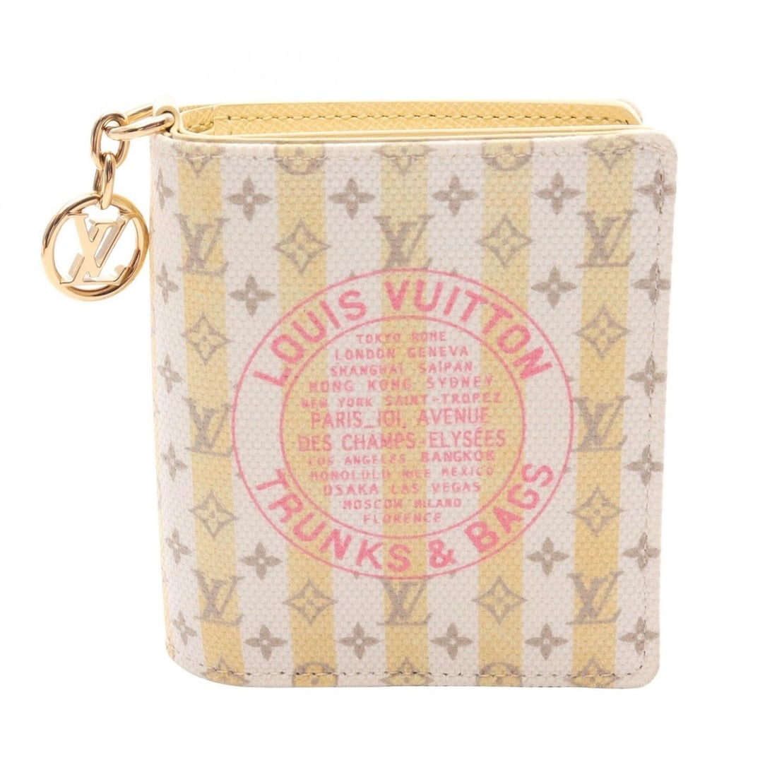 Louis Vuitton LOUIS VUITTON Pocket Wallet LV Charm Bi-fold Coated Canvas Women's White/Yellow: --- Catalog ---Category: SizeSize (HxWxD): 10cm x 8.5cm x 2cm / 3.93'' x 3.34'' x 0.78''Category: DesignType: Wallet (bi-fold)Color: Multi-color, White, YellowGender: WomenMaterial: Coated canvas Cate