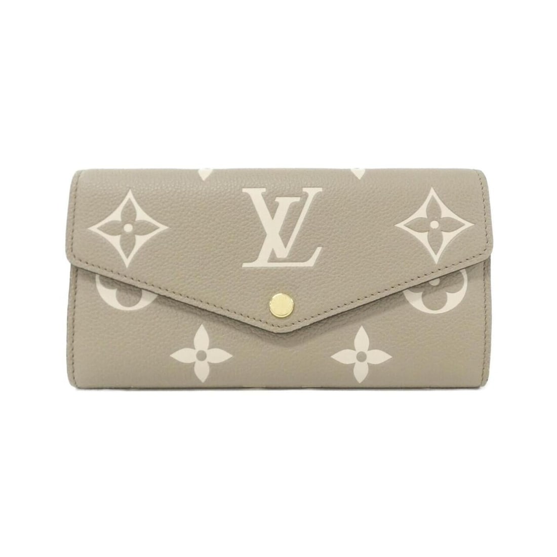 Louis Vuitton Bicolor Monogram Empreinte Portefeuille Sarah M81049 Wallet: --- Catalog ---Category: SizeSize (HxWxD): 10cm x 19cm x 2cm / 3.93'' x 7.48'' x 0.78''Category: DesignType: Long wallet (bi-fold)Color: Beige, TourterelleGender: WomenMaterial: Leather Leather/Fur