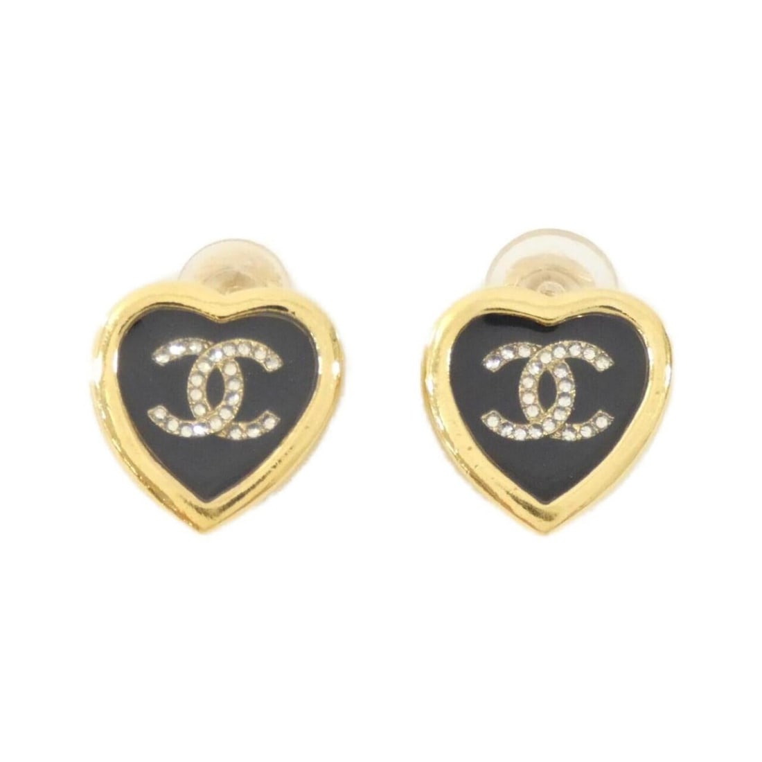 Chanel earrings: --- Catalog ---Category: SizeSize (HxWxD): 17.00mm x 15.00mm / 0.67'' x 0.59''Category: DesignType: Clip earringsColor: Black, GoldGender: WomenCategory: GeneralBrand: Chanel--- Item List ---Section: 