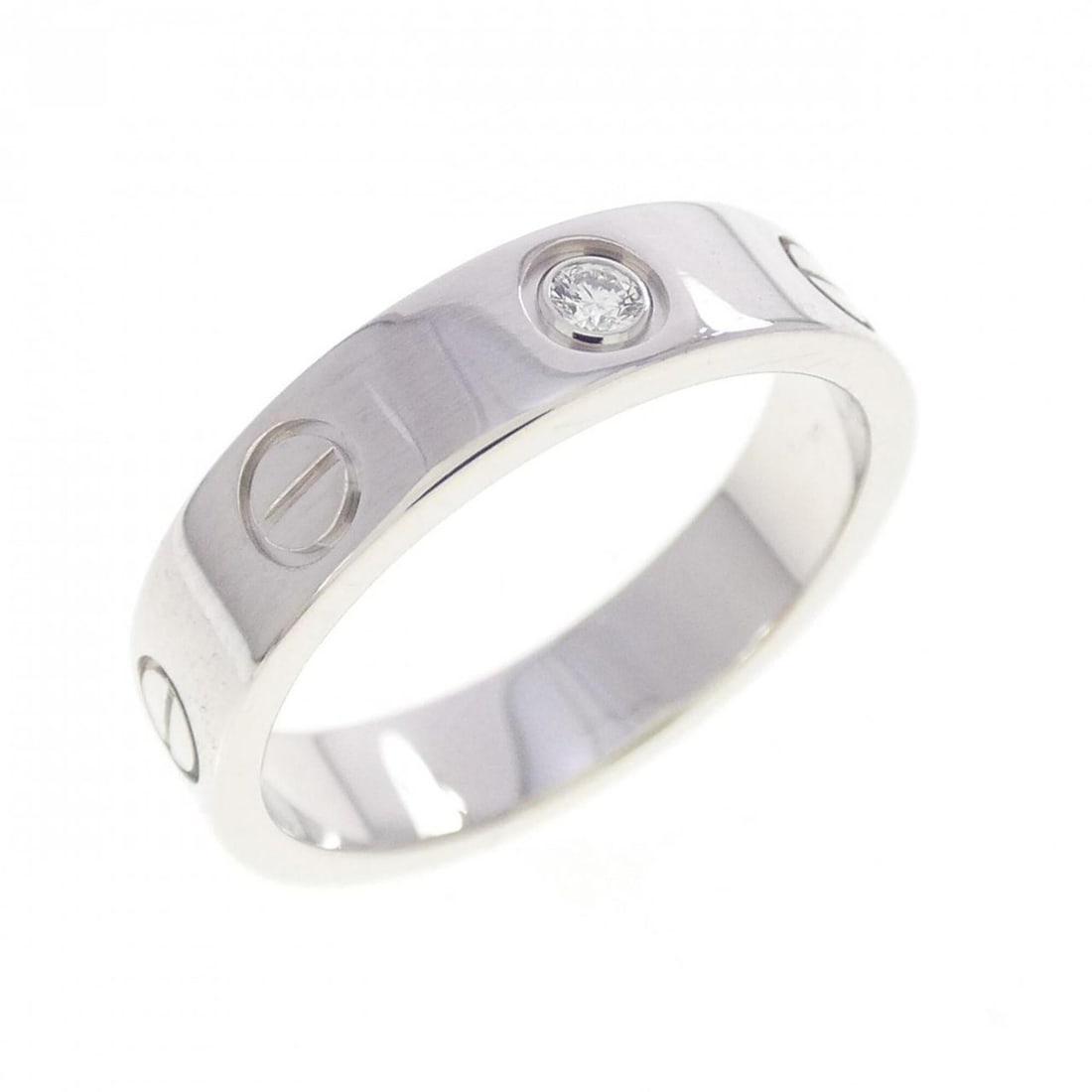 Cartier Mini Love 1P Ring: --- Catalog ---Category: SizeUS Size: 4.5Brand Size: 48Category: DesignType: Band ringStone: DiamondGender: WomenMaterial: White gold (18K)Category: GeneralMPN: B4050500Brand: Cartier--- Item List