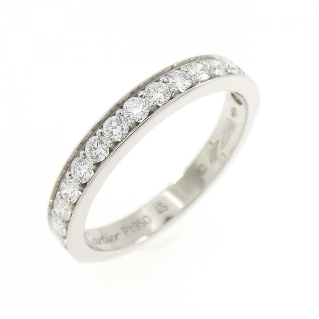 Cartier wedding ring: --- Catalog ---Category: SizeUS Size: 3.5Brand Size: 45Category: DesignType: Band ringStone: DiamondGender: WomenMaterial: Platinum 950Category: GeneralMPN: B4071400Brand: Cartier--- Item List ---Sect