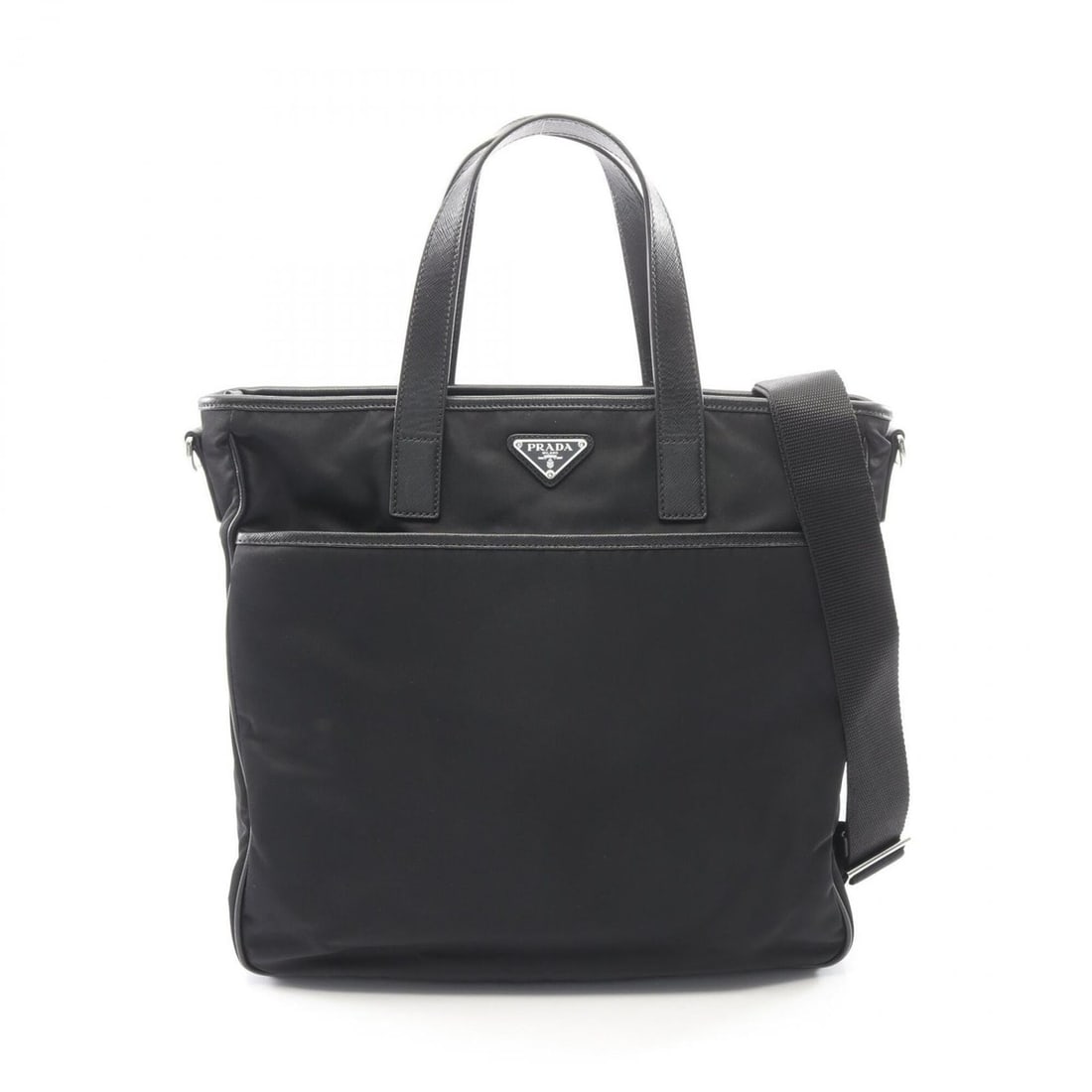 Prada TESSUTO+SAFFIANO 2-Way Business Bag/Handbag, Nylon & Saffiano Leather, Men's, Black (2VG033): --- Catalog ---Category: SizeSize (HxWxD): 33.5cm x 34cm x 7cm / 13.18'' x 13.38'' x 2.75''Category: DesignType: HandbagColor: BlackGender: MenMaterial: Nylon , Leather Leather/Fur Type: Saffiano leat