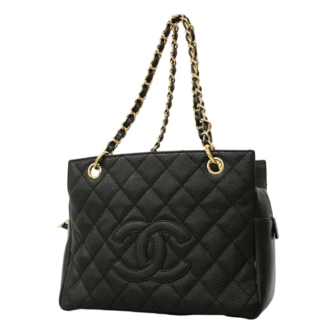 Chanel Matelassé Chain Shoulder Bag, Caviar Leather, Black, Women's: --- Catalog ---Category: SizeSize (HxWxD): 19cm x 25cm x 12.5cm / 7.48'' x 9.84'' x 4.92''Category: DesignType: Shoulder bagColor: BlackGender: WomenMaterial: Grained Calfskin Hardware Color: GoldCate