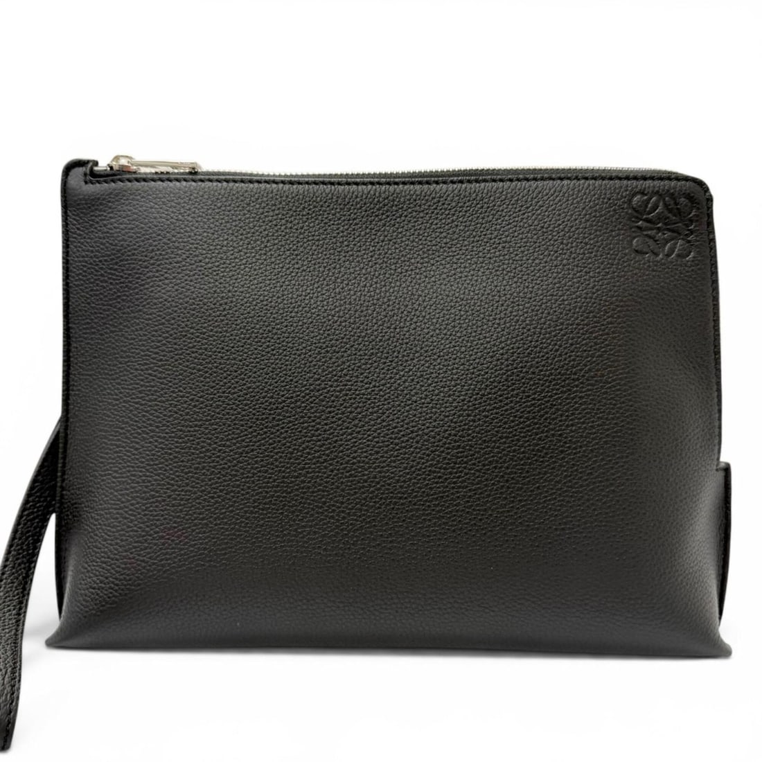 LOEWE C660Z81X01 Leather Anagram Embossed Logo L-Zip Pouch Second Bag Clutch Black Men's (1 of 10)