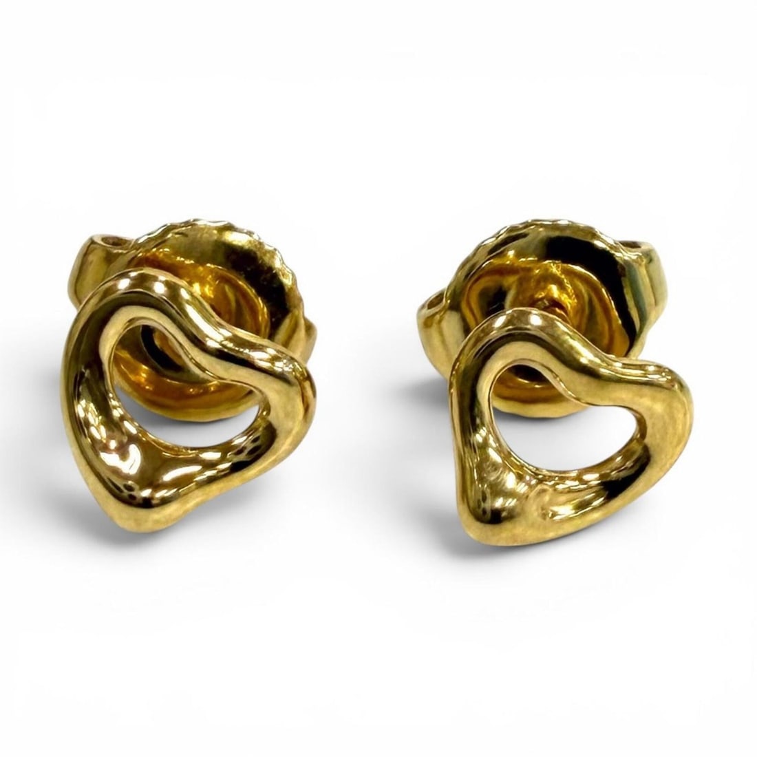 TIFFANY&Co. Tiffany & Co. Elsa Peretti Open Heart Stud Earrings, 750 Extra Mini Yellow Gold, Weight (1 of 10)