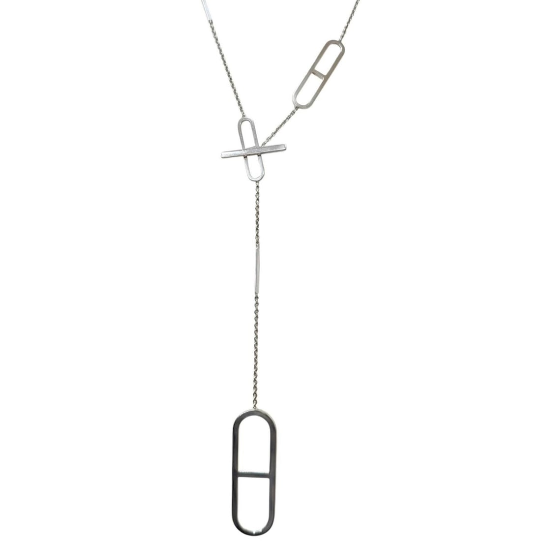 HERMES Ever AG925 Chaine d'Ancre Long Chain Necklace, Silver, Made in Italy, Weight 34.3g,: --- Catalog ---Category: SizeNeck Circumference: 81.5 cm / 32.08''Category: DesignColor: SilverGender: Men,WomenMaterial: Silver 925Necklace Type: NecklaceCategory: GeneralBrand: HermesCountry of Orig