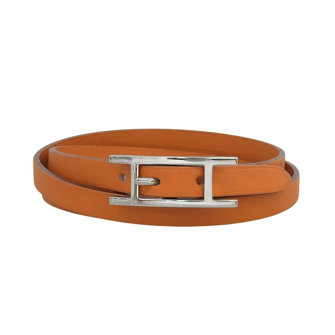 HERMES Api 3 Silver Hardware Triple Strand Leather Bracelet, Orange, Size M, ?J Stamp, Women's,: --- Catalog ---Category: SizeLength: 15cm - 16cm / 5.9'' - 6.29''Category: DesignType: Charm braceletColor: OrangeGender: WomenMaterial: LeatherCategory: GeneralBrand: Hermes--- Item List ---Section: 