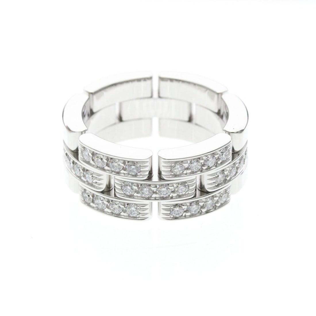 Cartier Maillon Panthère Ring With Diamonds White Gold (18K) Fashion Diamond Band Ring Silver (1 of 11)