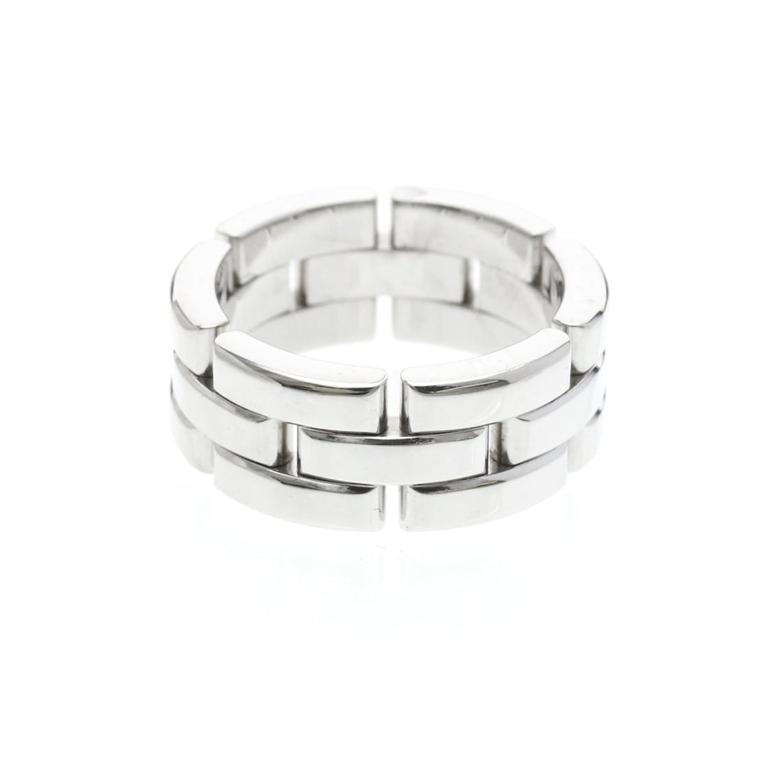Cartier Maillon Panthère Ring White Gold (18K) Fashion No Stone Band Ring Silver: --- Catalog ---Category: SizeWidth: 8mm / 0.31''Weight: 13.9g / 0.49oz.JP Size: 11US Size: 5 3/4Brand Size: 51Category: DesignType: Band ringColor: SilverMetal: White GoldStone: No StoneStyle: Fashion