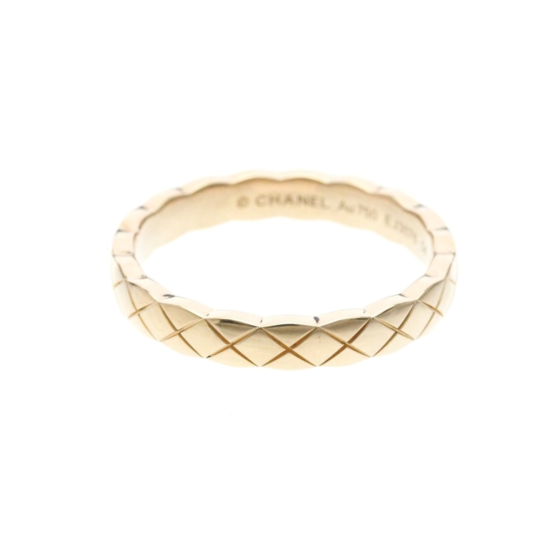 Chanel Coco Crush Ring Mini Model Pink Gold (18K) Fashion No Stone Band Ring Pink Gold: --- Catalog ---Category: SizeWidth: 3.3mm / 0.13''Weight: 4g / 0.14oz.JP Size: 14US Size: 6 3/4Brand Size: 54Category: DesignType: Band ringColor: Pink goldMetal: GoldStone: No StoneStyle: FashionGend
