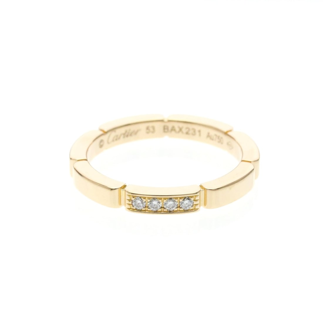 Cartier Maillon Panthère Ring With 4 Diamonds Pink Gold (18K) Fashion Diamond Band Ring Pink Gold: --- Catalog ---Category: SizeWidth: 2.6mm / 0.1''Weight: 4g / 0.14oz.JP Size: 13US Size: 6 1/4Brand Size: 53Category: DesignType: Band ringColor: Pink goldMetal: GoldStone: DiamondStyle: FashionGender