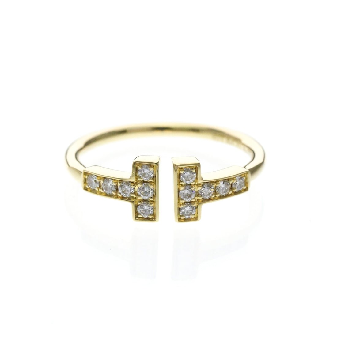 Tiffany T Wire Ring With Diamond Yellow Gold (18K) Fashion Diamond Band Ring Gold (1 of 10)