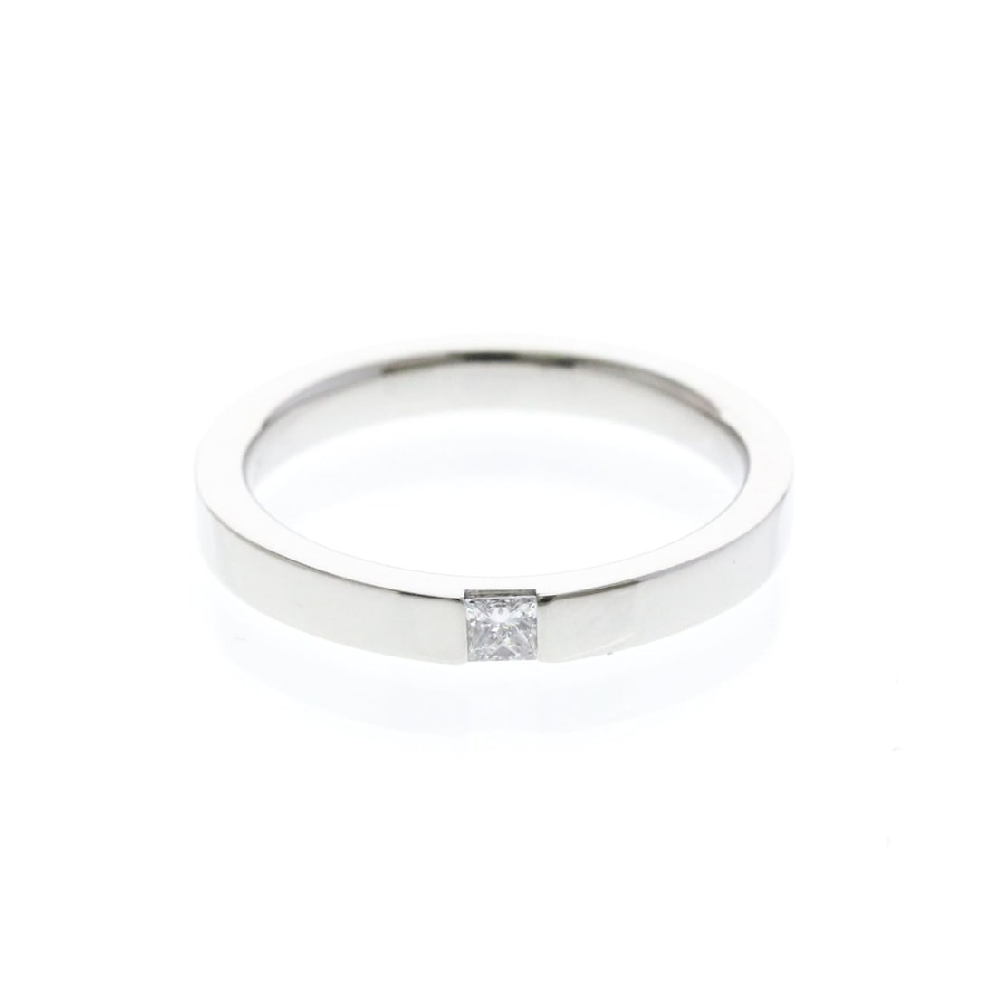 Harry Winston Wedding Ring With 1 Diamond Platinum Fashion Diamond Wedding Ring Silver (1 of 9)