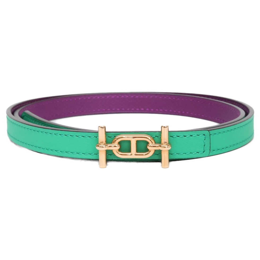 HERMES Hermes B stamp G hardware Ankle belt buckle kit Reversible leather 13 Swift Epsom 80 Green: --- Catalog ---Category: SizeLength: 78.5cm - 81.5cm / 30.9'' - 32.08''Category: DesignType: Standard beltColor: Green, PurpleGender: MenMaterial (Strap): Leather Category: GeneralBrand: Hermes--- Ite