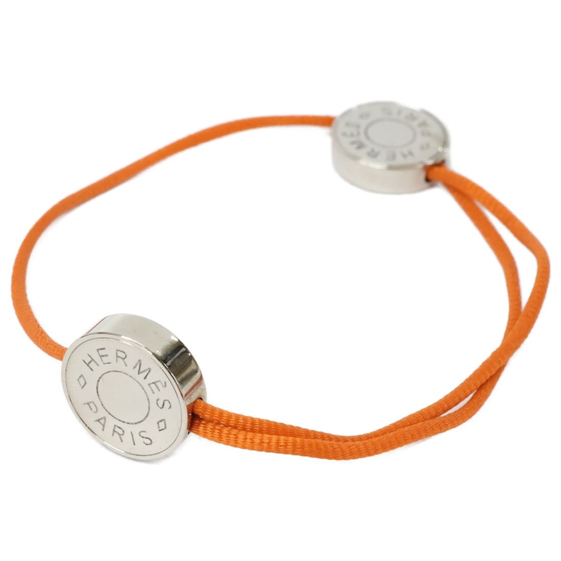 HERMES Hermes Sellier Silver Hardware Cord Bracelet Orange Women's: --- Catalog ---Category: SizeLength: 25.5cm / 10.03''Category: DesignType: Charm braceletColor: Orange, SilverGender: WomenCategory: GeneralBrand: Hermes--- Item List ---Section: ConditionRanking: Ran