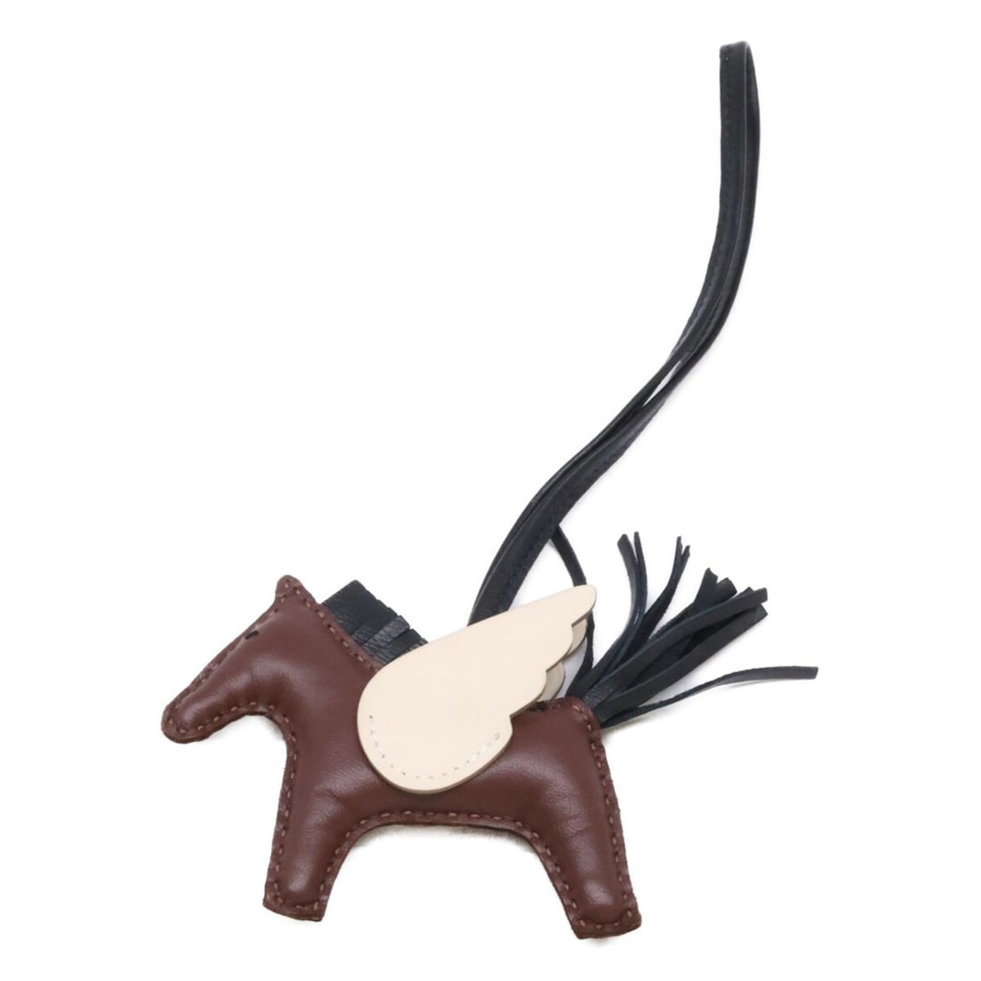 HERMES K-stamp Agneau Milo x Swift Rodeo Pegasus PM Bag Charm, Charm Terre Noir Craie, Women's: --- Catalog ---Category: SizeSize (HxWxD): 70.00mm x 80.00mm / 2.76'' x 3.15''Category: DesignType: Handbag charmColor: NoirGender: WomenMaterial: Agneau MiloCategory: GeneralBrand: Hermes--- Item Lis