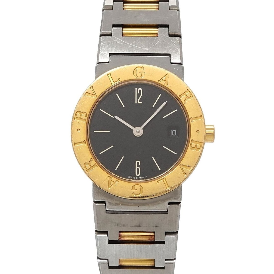 BVLGARI BB26SGD Women's Watch Date Black YG Yellow Gold Quartz: --- Catalog ---Category: SizeWrist Size: 16cm / 6.29''Case Diameter: 26mm / 1.02''Category: DesignType: WristwatchGender: WomenColor (Dial): BlackMaterial (Band): Stainless steel, Yellow goldMaterial 