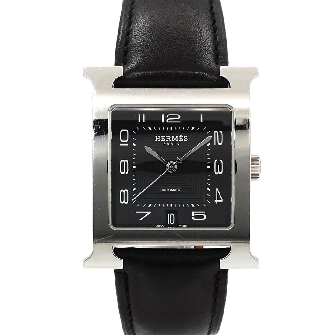 Hermes H-Watch HH2 810 Men's Watch, Date, Black, Automatic Movement: --- Catalog ---Category: SizeWrist Size: 15cm - 18cm / 5.9'' - 7.08''Case Diameter: 32mm / 1.26''Category: DesignType: WristwatchGender: MenColor (Dial): BlackMaterial (Band): LeatherMaterial (Case): 