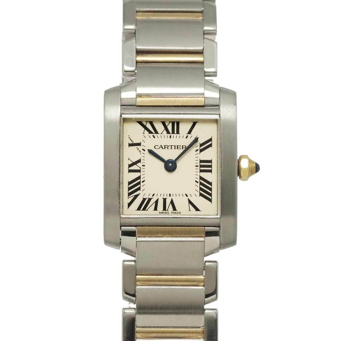 Cartier Tank Francaise SM Two-Tone W51007Q4 Women's Watch Ivory 18K Yellow Gold Quartz: --- Catalog ---Category: SizeWrist Size: 17cm / 6.69''Case Diameter: 20mm / 0.79''Category: DesignType: WristwatchGender: WomenColor (Dial): IvoryMaterial (Band): Stainless steel, Yellow goldMaterial 