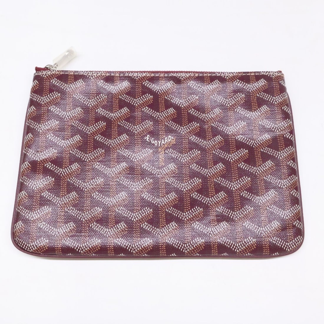 GOYARD Sena PM Clutch Bag Pouch Burgundy Silver Hardware Women's: --- Catalog ---Category: SizeSize (HxWxD): 14.5cm x 21cm / 5.7'' x 8.26''Category: DesignType: Clutch bag, PouchColor: BurgundyGender: WomenMaterial: PVC Hardware Color: SilverCategory: GeneralBrand: 