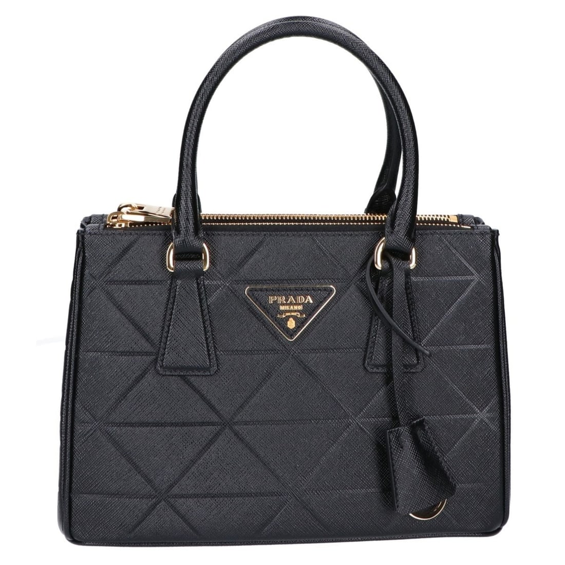 PRADA (Prada) Excellent Condition 68973 Galleria Small Triangle Logo Saffiano 2-Way Shoulder Bag: --- Catalog ---Category: SizeSize (HxWxD): 17.5cm x 25cm x 11.5cm / 6.88'' x 9.84'' x 4.52''Category: DesignType: Handbag, Shoulder bagColor: BlackGender: WomenMaterial: Leather Hardware Color: GoldLe