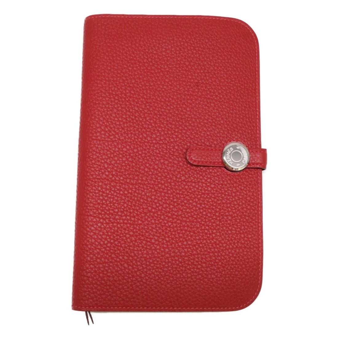 HERMES C-stamp Togo Dogon GM Long Wallet (with coin purse) Vermilion Silver Hardware Women's: --- Catalog ---Category: SizeSize (HxWxD): 12.5cm x 20cm x 1.5cm / 4.92'' x 7.87'' x 0.59''Category: DesignType: Long wallet (bi-fold)Color: VermilionGender: WomenMaterial: Togo leather Category: Gene