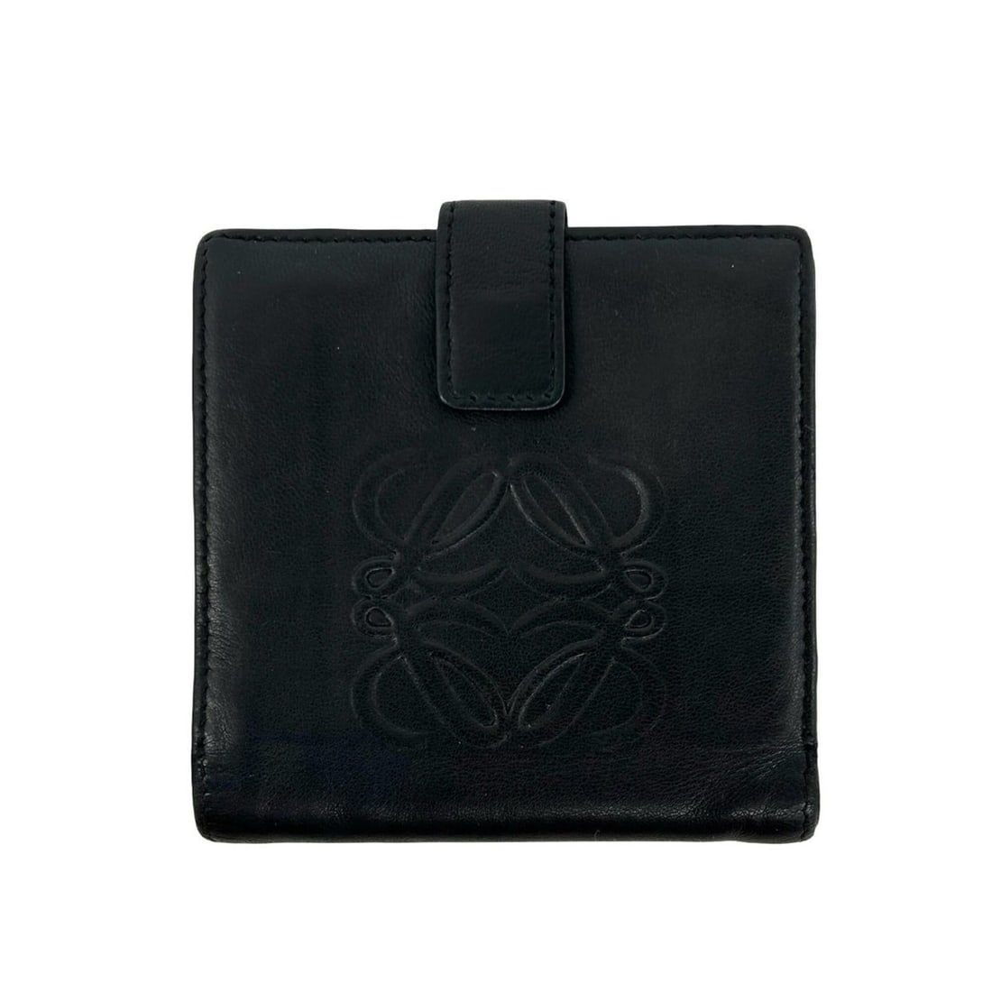 LOEWE Anagram Embossed Logo Nappa Leather Bi-fold Mini Wallet, Black, 22110: --- Catalog ---Category: SizeSize (HxWxD): 10cm x 10.5cm x 1cm / 3.93'' x 4.13'' x 0.39''Category: DesignType: Wallet (bi-fold)Color: BlackGender: WomenMaterial: Leather Category: GeneralBrand: Loewe-