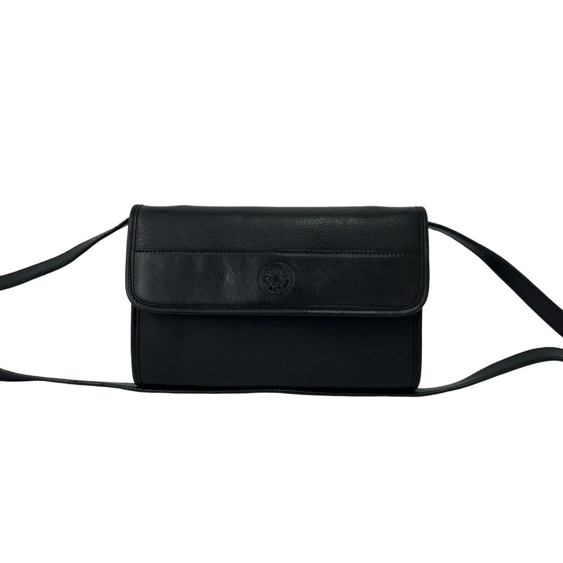 GUCCI Vintage Old Gucci Logo Embossed Leather Shoulder Bag/Pouch/Sacoche, Black, 37704 (1 of 14)