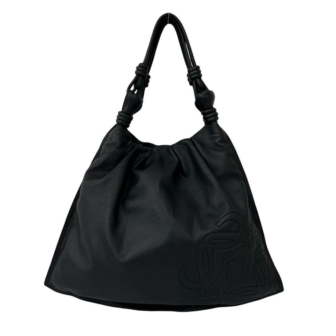 LOEWE Vintage Flamenco Hobo Bag, Anagram Logo, Nappa Leather, Genuine Leather Tote Black, 48980: --- Catalog ---Category: SizeSize (HxWxD): 37cm x 44cm x 12.5cm / 14.56'' x 17.32'' x 4.92''Category: DesignType: Tote bagColor: BlackGender: WomenMaterial: Leather Category: GeneralBrand: Loewe--- It