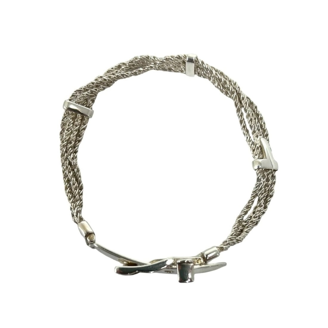 TIFFANY&Co. Tiffany Vintage T-Rope Bracelet, Sterling Silver 925, Belt Chain Bangle, 61684 (1 of 7)