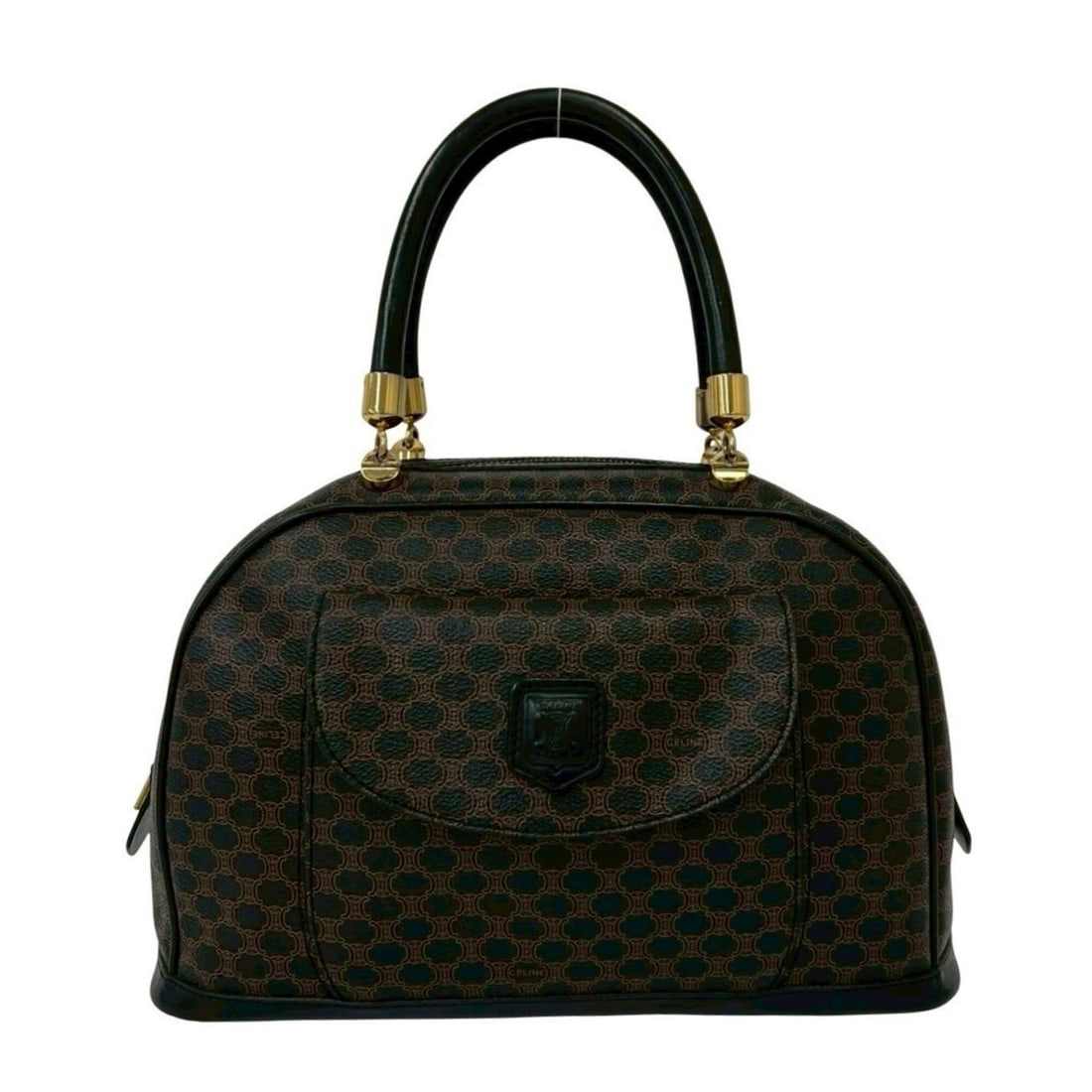 CELINE Vintage Macadam Blazon Logo Pattern Leather Handbag Mini Boston Bag Brown 32552: --- Catalog ---Category: SizeSize (HxWxD): 20.5cm x 32cm x 11cm / 8.07'' x 12.59'' x 4.33''Category: DesignType: Boston bag, HandbagColor: BrownGender: WomenMaterial: Leather , PVC Category: GeneralBr