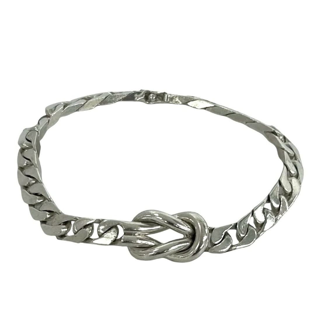 TIFFANY&Co. Tiffany Vintage Center Knot Bracelet, Curb Chain, Sterling Silver 925, Accessory, 071-2: --- Catalog ---Category: SizeLength: 17.5cm / 6.88''Category: DesignType: Charm braceletColor: SilverGender: WomenMaterial: Silver 925Category: GeneralBrand: Tiffany--- Item List ---Section: Condition