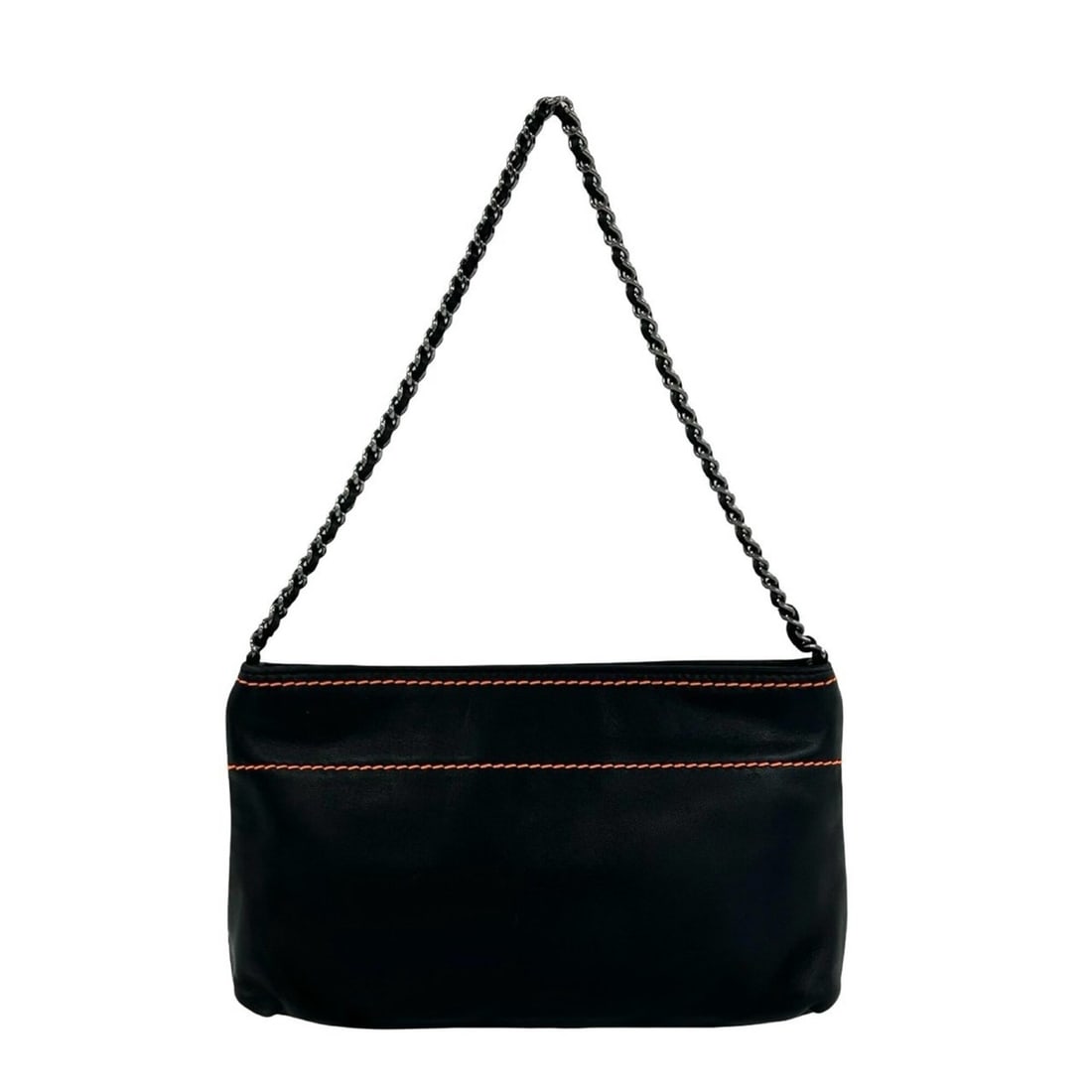 CHANEL logo-embossed lambskin chain mini handbag/semi-shoulder bag, black, size 47-10 (1 of 16)