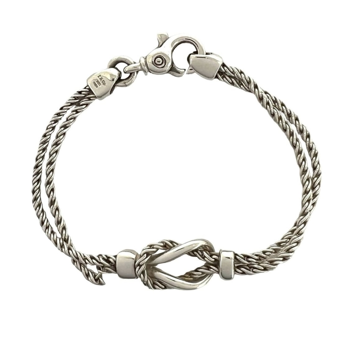 TIFFANY&Co. Tiffany Double Rope Center Knot Bracelet, Sterling Silver 925, Accessory, Silver, 01749: --- Catalog ---Category: SizeLength: 18cm / 7.08''Category: DesignType: Charm braceletColor: SilverGender: WomenMaterial: Silver 925Category: GeneralBrand: Tiffany--- Item List ---Section: ConditionRa