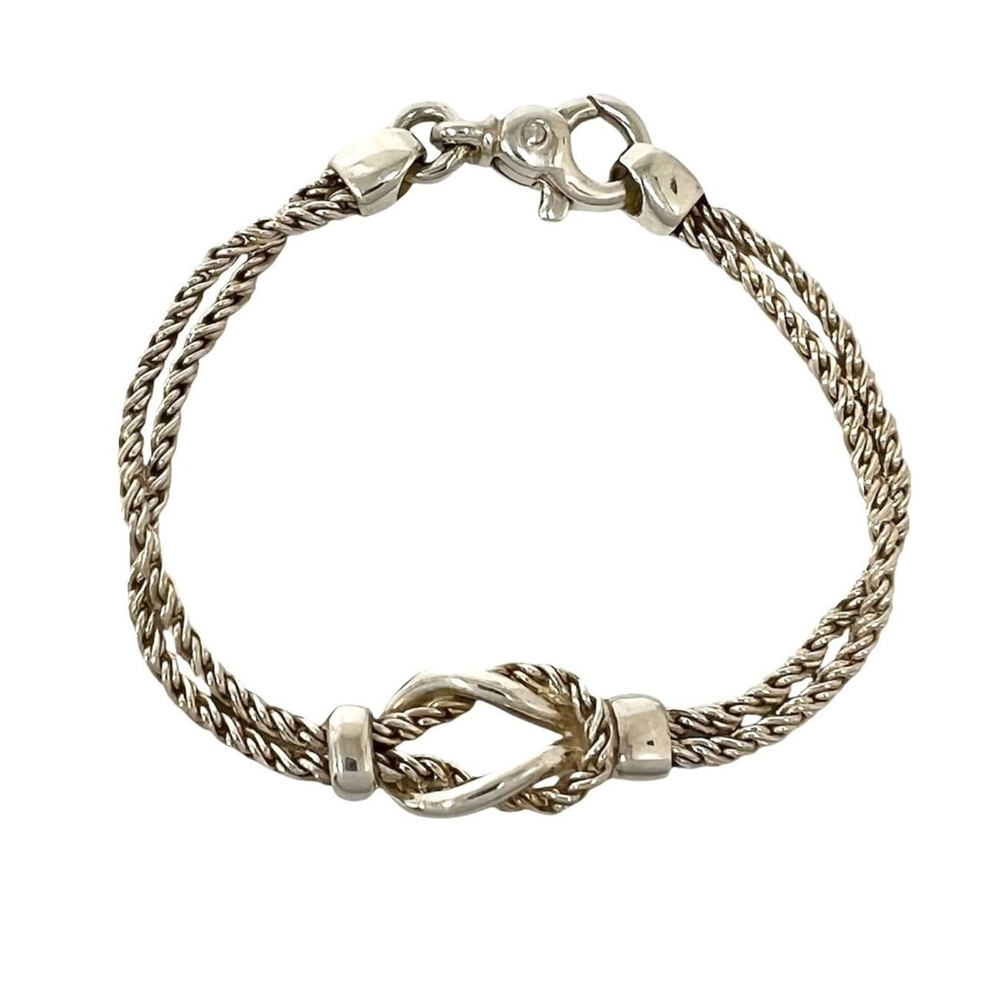 TIFFANY&Co. Tiffany Vintage Center Knot Double Rope Bracelet, Sterling Silver 925, Accessory, 94233: --- Catalog ---Category: SizeLength: 18cm / 7.08''Category: DesignType: Charm braceletColor: SilverGender: WomenMaterial: Silver 925Category: GeneralBrand: Tiffany--- Item List ---Section: ConditionRa