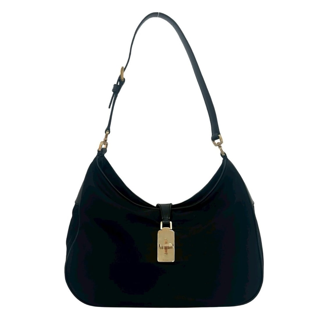 PRADA Prada logo hardware Tessuto nylon leather genuine semi shoulder bag handbag black 33420: --- Catalog ---Category: SizeSize (HxWxD): 17.5cm x 29cm x 7.5cm / 6.88'' x 11.41'' x 2.95''Category: DesignType: Handbag, Shoulder bagColor: BlackGender: WomenMaterial: Nylon , Leather Category: Gene