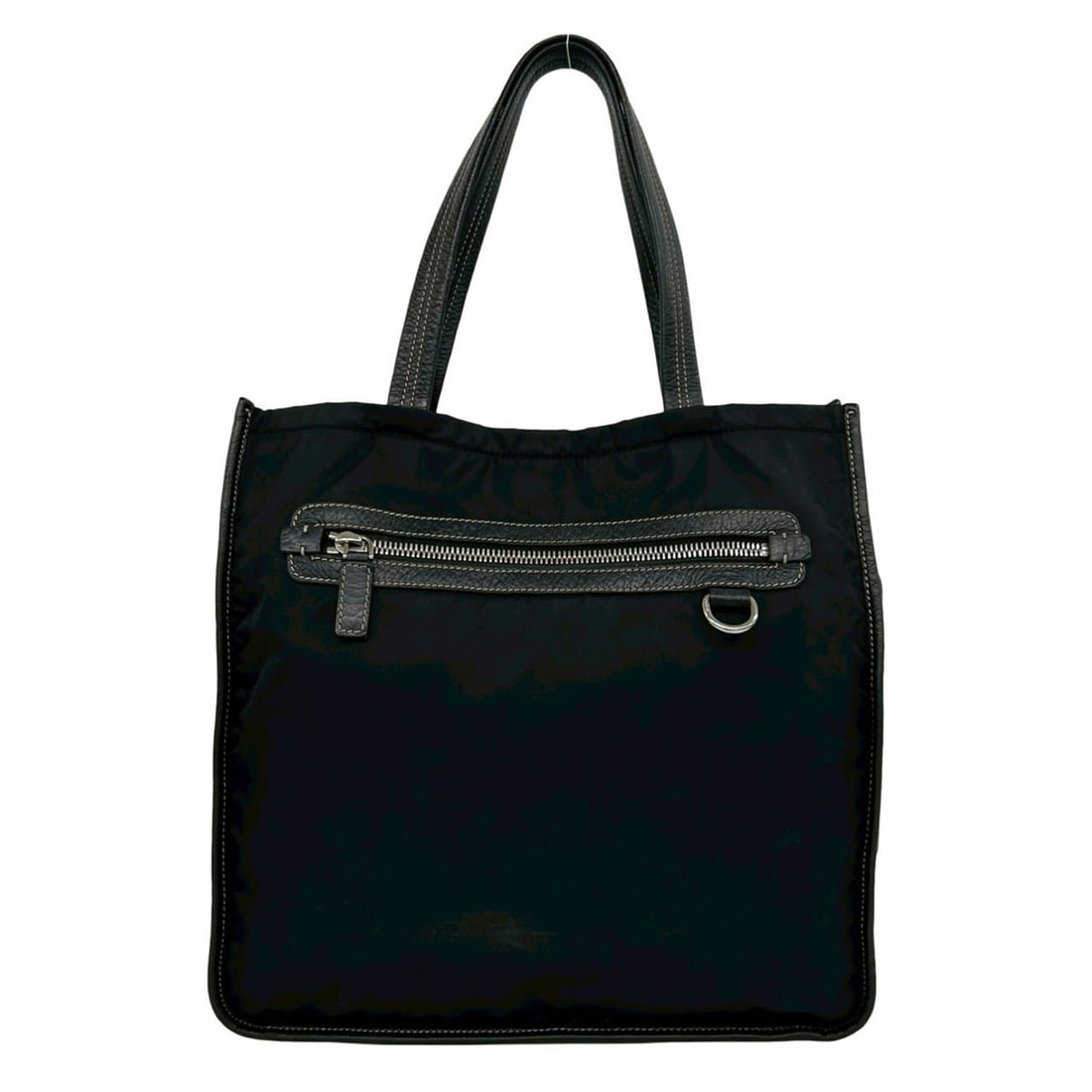 PRADA Prada Triangle Logo Plate Hardware Tessuto Nylon Leather Genuine Tote Bag Handbag Black 41373: --- Catalog ---Category: SizeSize (HxWxD): 26.5cm x 37cm x 15.5cm / 10.43'' x 14.56'' x 6.1''Category: DesignType: Handbag, Tote bagColor: BlackGender: WomenMaterial: Nylon , Leather Category: General
