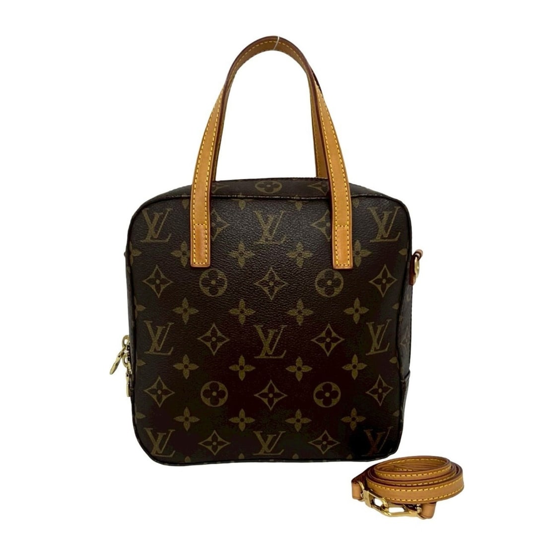 LOUIS VUITTON Spontini Monogram Leather 2-way Handbag/Shoulder Bag, Brown, 30181: --- Catalog ---Category: SizeSize (HxWxD): 20cm x 20cm x 7.5cm / 7.87'' x 7.87'' x 2.95''Category: DesignType: Handbag, Shoulder bagColor: BrownGender: WomenMaterial: Leather , PVC Category: GeneralBr