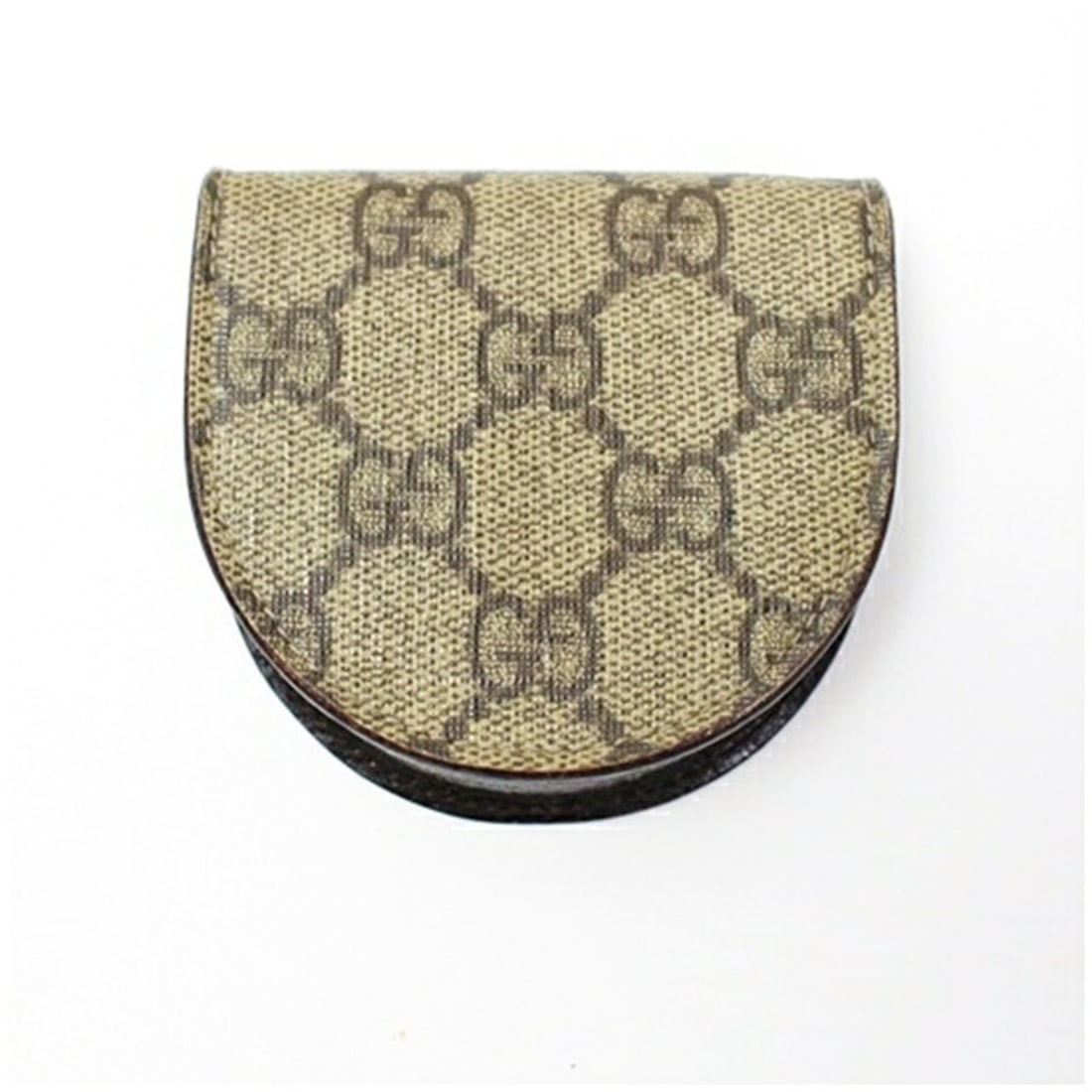 Gucci Horseshoe-Shaped Coin Case, PVC x Leather, Beige Brown, GG Pattern, GUCCI, Women's/Unisex: --- Catalog ---Category: SizeSize (HxWxD): 8cm x 8cm x 2.5cm / 3.14'' x 3.14'' x 0.98''Category: DesignColor: Beige, Brown GGGender: Men,WomenMaterial: PVC Category: GeneralBrand: Gucci--- Item List -