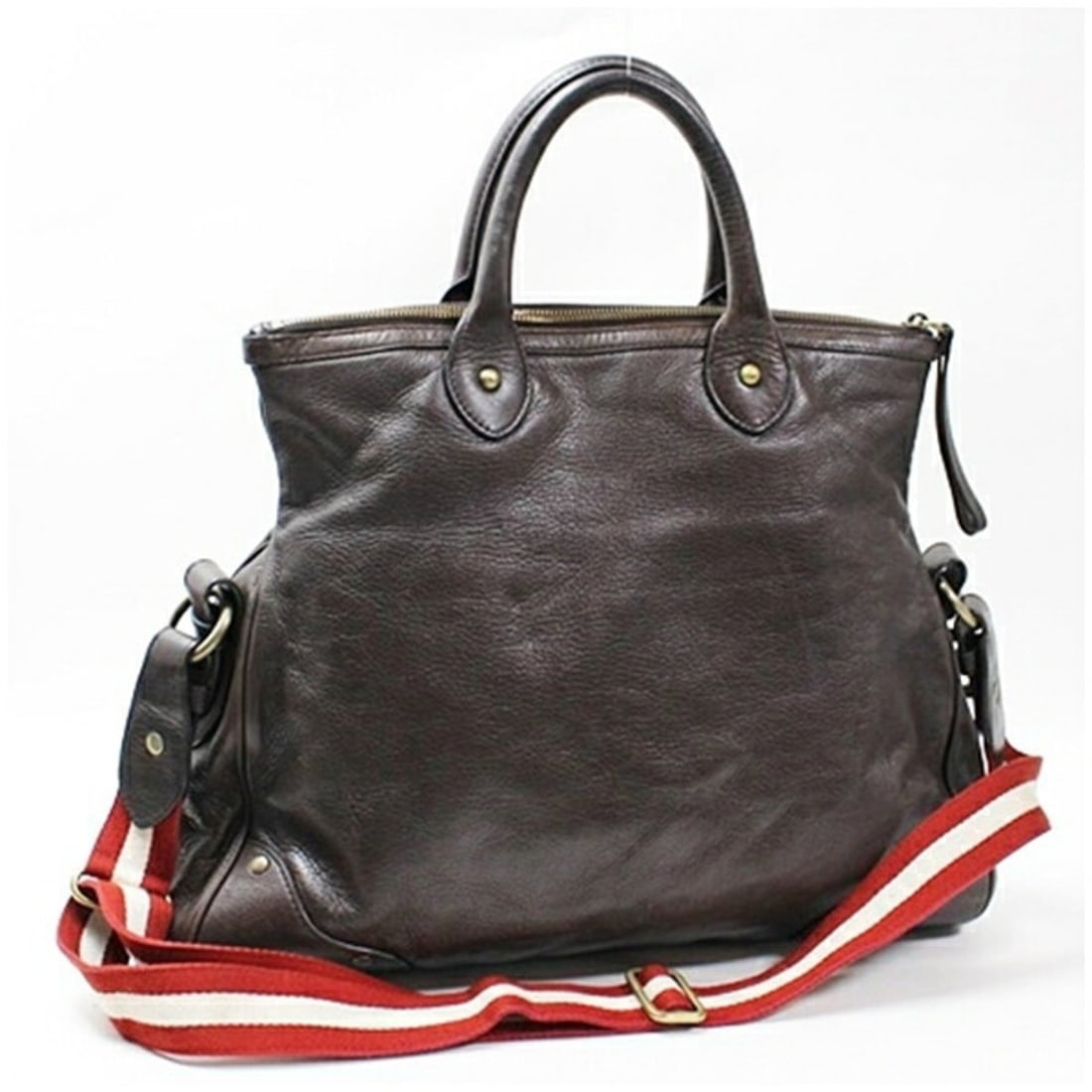 Bally Leather Tote Bag, Brown, BALLY, Women's/Men's, Fits A4 Size: --- Catalog ---Category: SizeSize (HxWxD): 33cm x 40cm x 14cm / 12.99'' x 15.74'' x 5.51''Category: DesignType: Tote bagColor: Brown, Red colorGender: Men,WomenMaterial: Leather Category: GeneralBrand